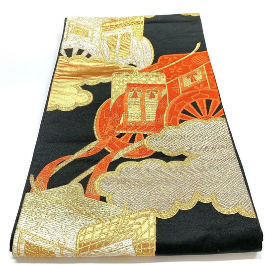 3747# Japanese Vintage Fukuro Obi Belt Kimono Fabric Silk Traditional Untailored