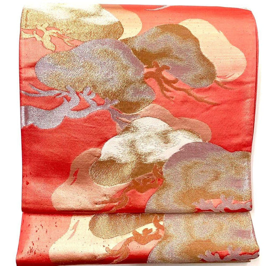4762# Japanese Vintage Fukuro Obi Belt Kimono Fabric Silk Traditional 　