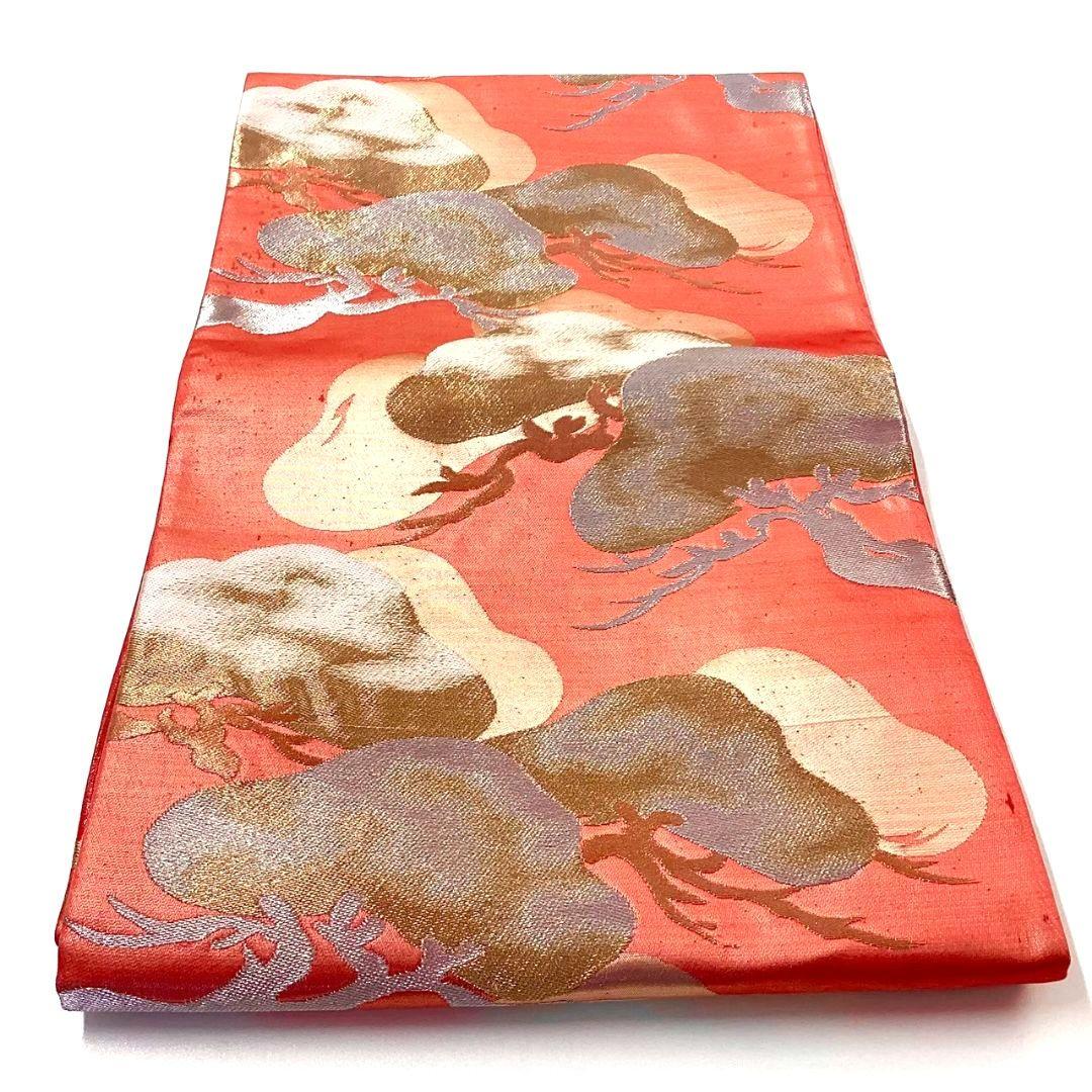 4762# Japanese Vintage Fukuro Obi Belt Kimono Fabric Silk Traditional 　