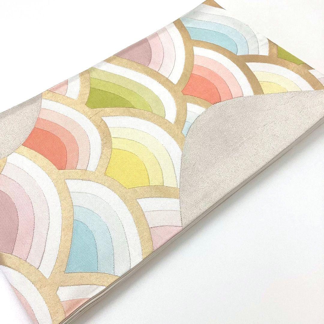 4303# Japanese Vintage Fukuro Obi Belt Kimono Fabric Silk Traditional Embroidery