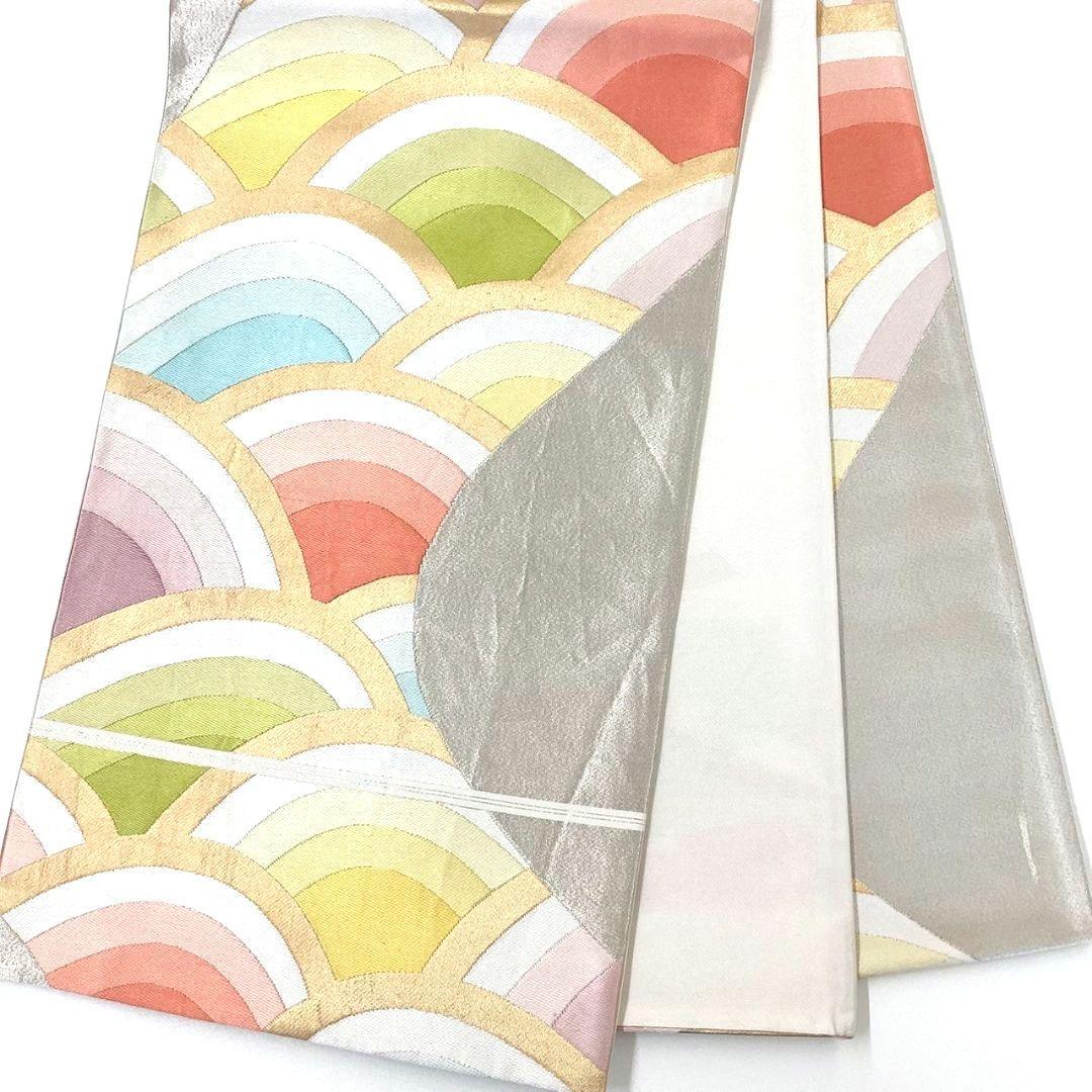 4303# Japanese Vintage Fukuro Obi Belt Kimono Fabric Silk Traditional Embroidery