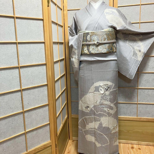 4414# Japanese Kimono Vintage Womens Silk Fabric Robe Kimono only sold Shibori