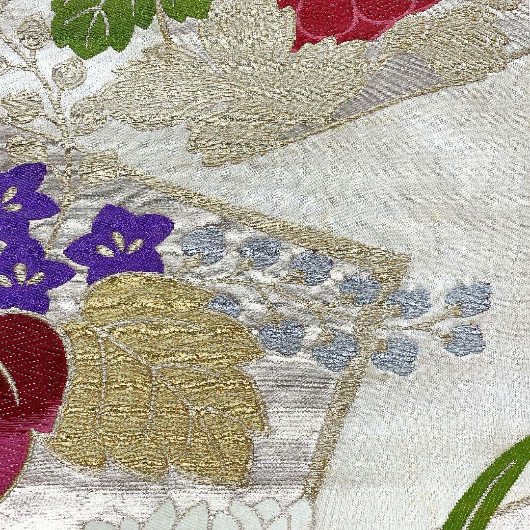 5058# Japanese Vintage Fukuro Obi Belt Kimono Fabric Silk Traditional