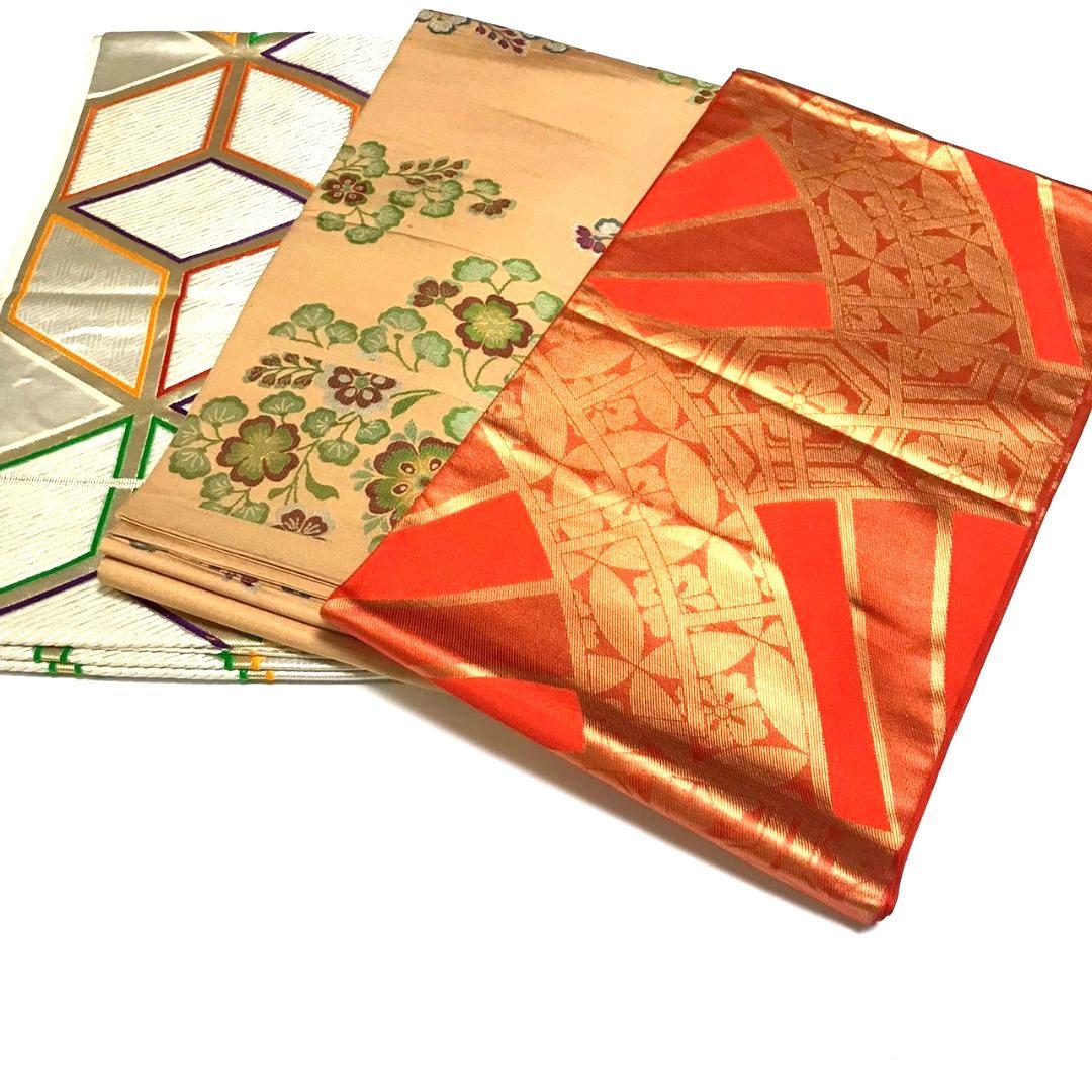 6136# Japanese Vintage Bundle 13pcs Set Bulk Obi Belt Kimono Pure Silk Wholesale