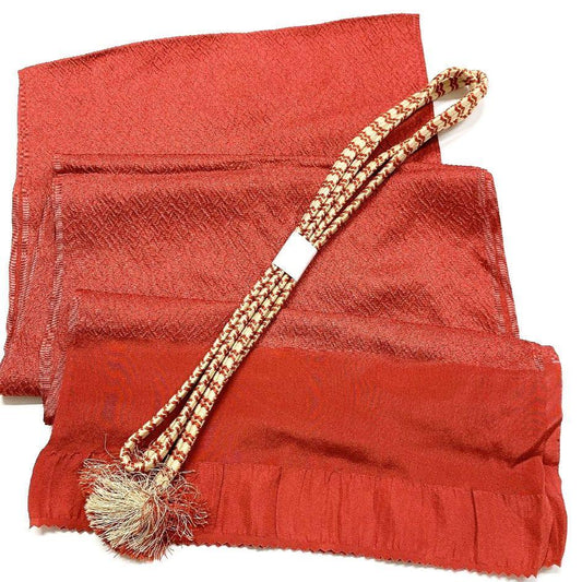 4013# Japanese Kimono Accessory Vintage Obiage and Obijime 2-piece Set Silk