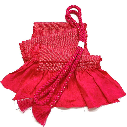 4172# Japanese Kimono Accessory Obiage and Obijime 2-piece Set Silk Shibori