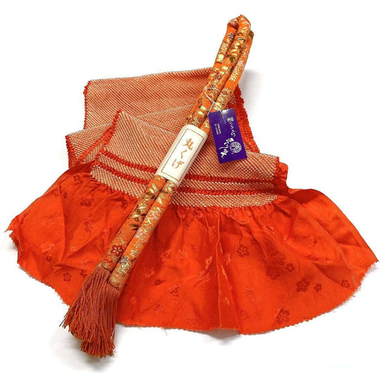 4190# Japanese Kimono Accessory Obiage and Obijime 2-piece Set Silk Shibori