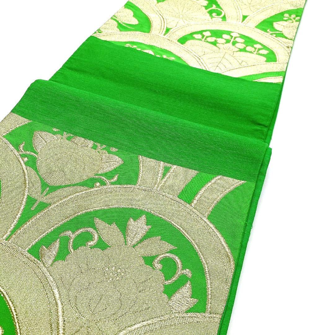 4486# Japanese Vintage Fukuro Obi Belt Kimono Fabric Silk Traditional Untailored