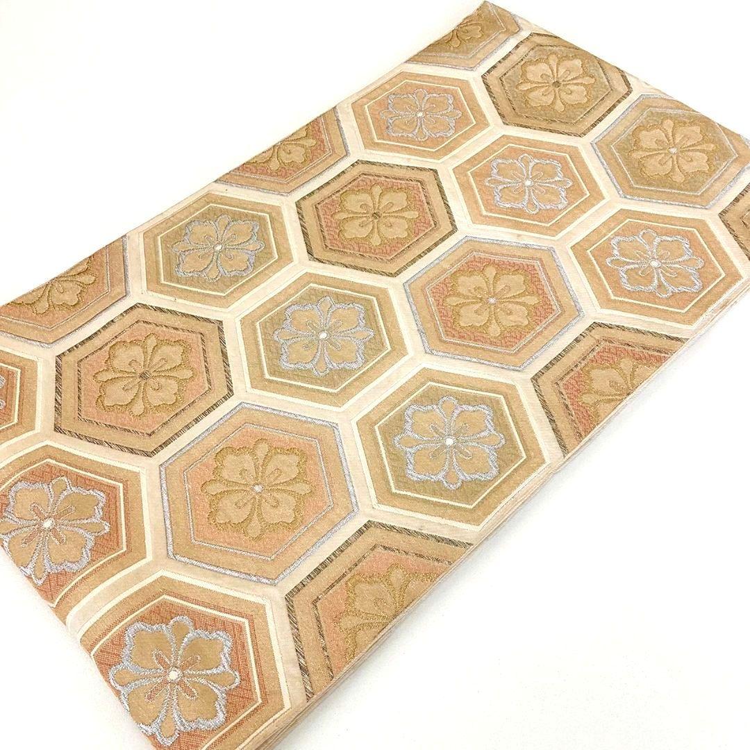 4282# Japanese Vintage Fukuro Obi Belt Kimono Fabric Silk Traditional