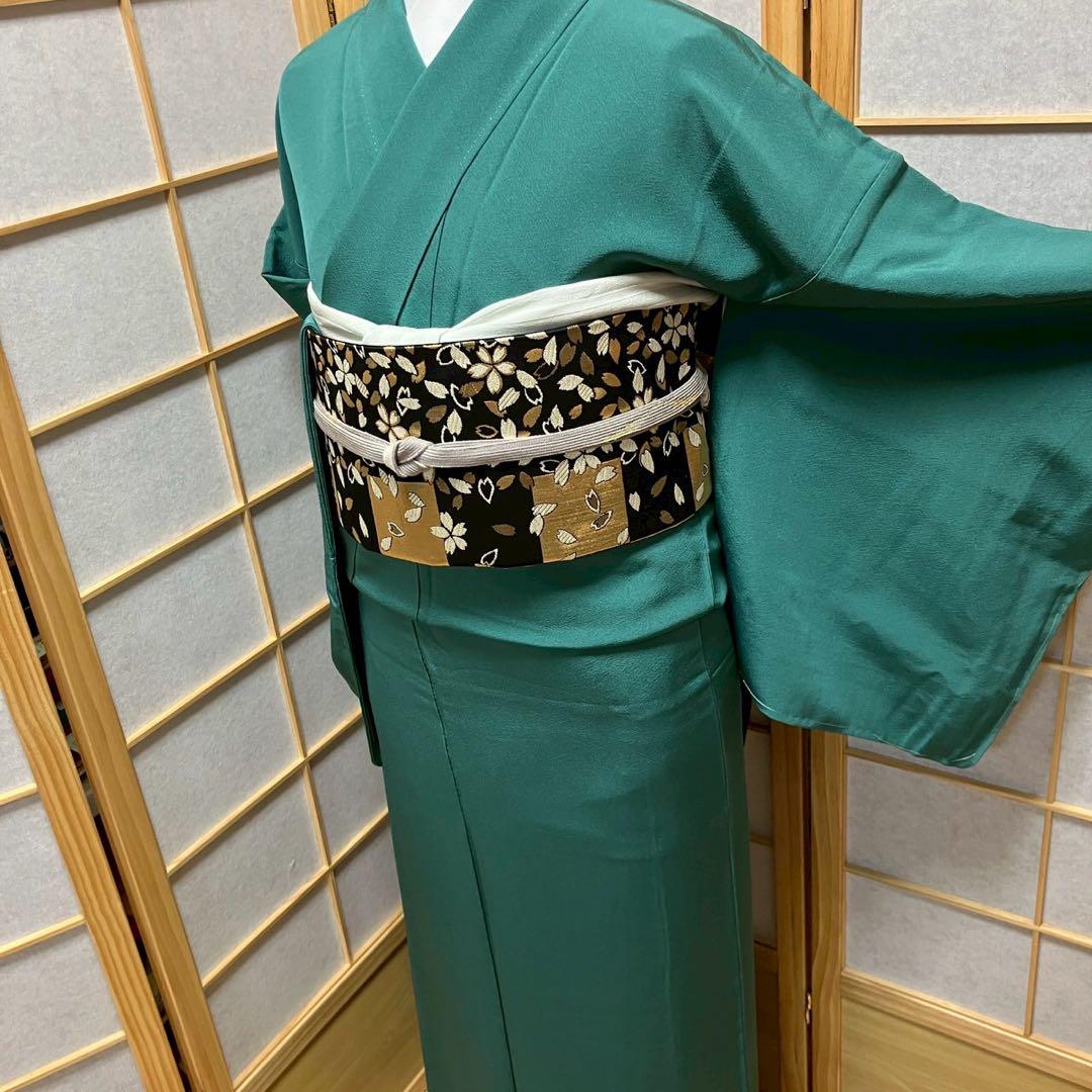 4322# Japanese Kimono Vintage Womens Silk Fabric Robe Kimono only sold Unused