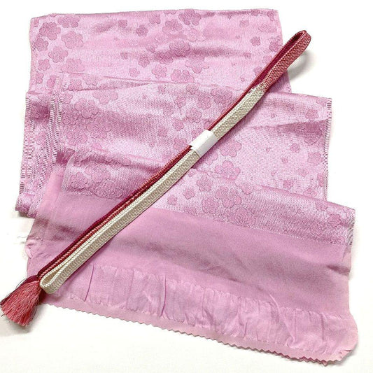 4021# Japanese Kimono Accessory Vintage Obiage and Obijime 2-piece Set Silk