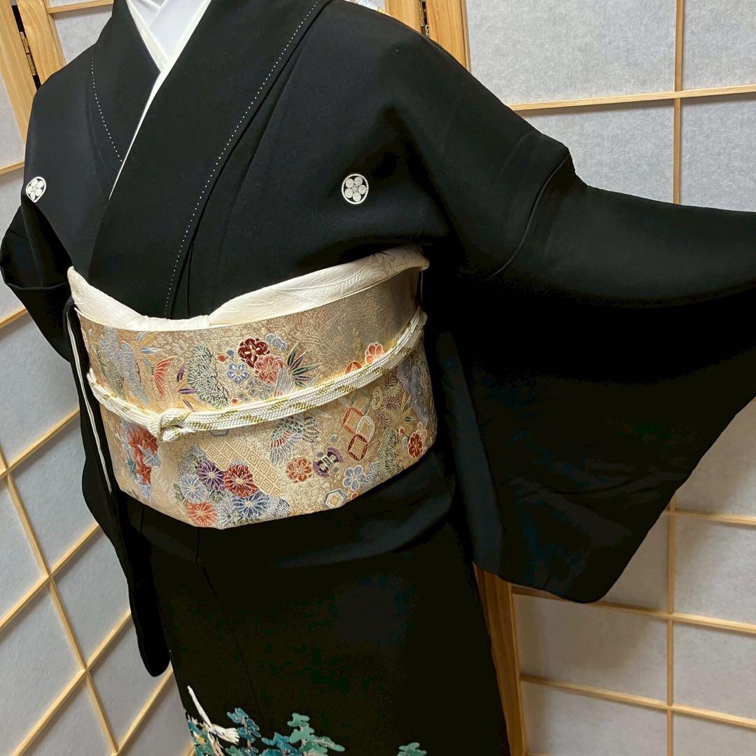 4332# Japanese Tomesode Kimono Vintage Womens Silk Fabric Robe Kimono only sold