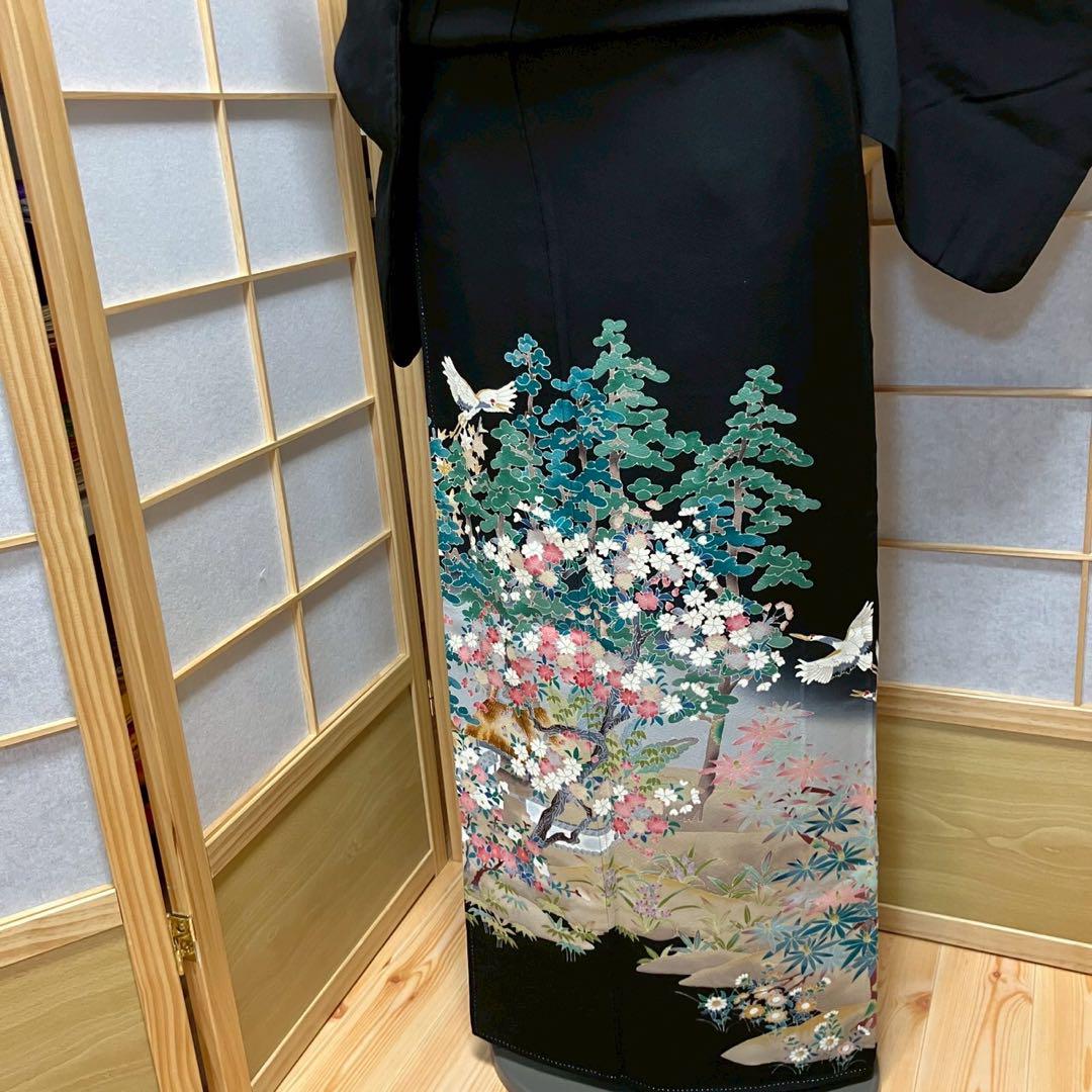 4332# Japanese Tomesode Kimono Vintage Womens Silk Fabric Robe Kimono only sold