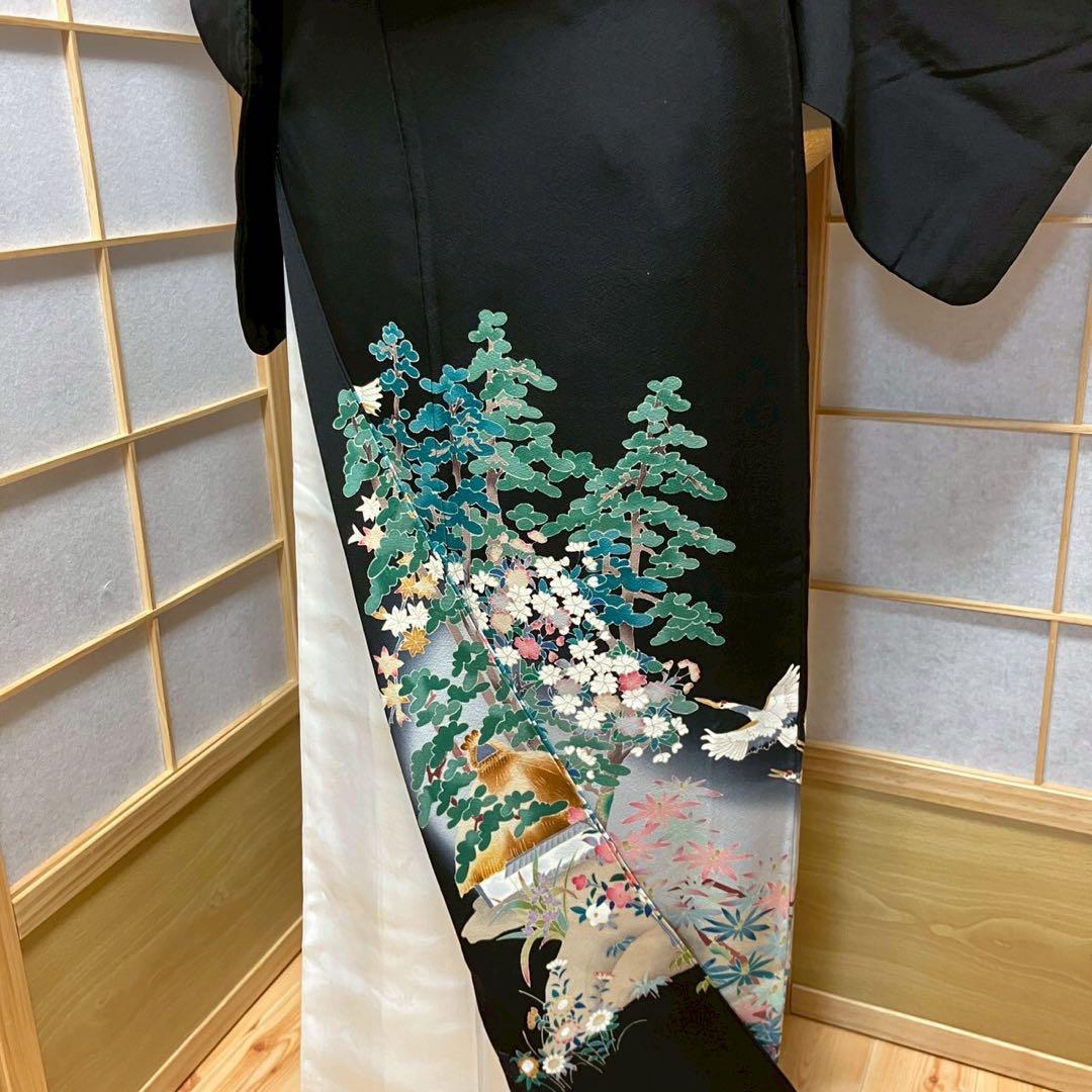 4332# Japanese Tomesode Kimono Vintage Womens Silk Fabric Robe Kimono only sold