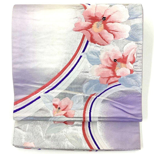 4227# Japanese Vintage Fukuro Obi Belt Kimono Fabric Silk Traditional Embroidery