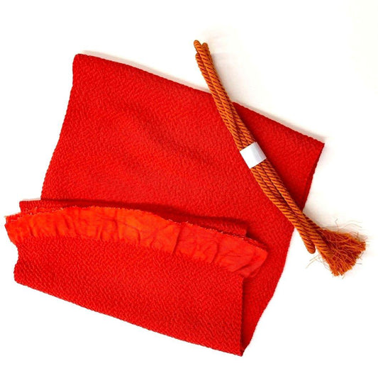 3495# Japanese Kimono Accessory Vintage Obiage and Obijime 2-piece Set Silk