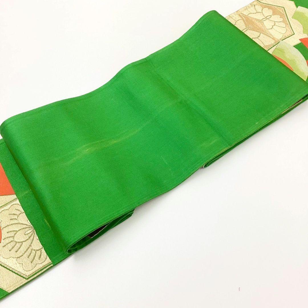 4285# Japanese Vintage Fukuro Obi Belt Kimono Fabric Silk Traditional Untailored　
