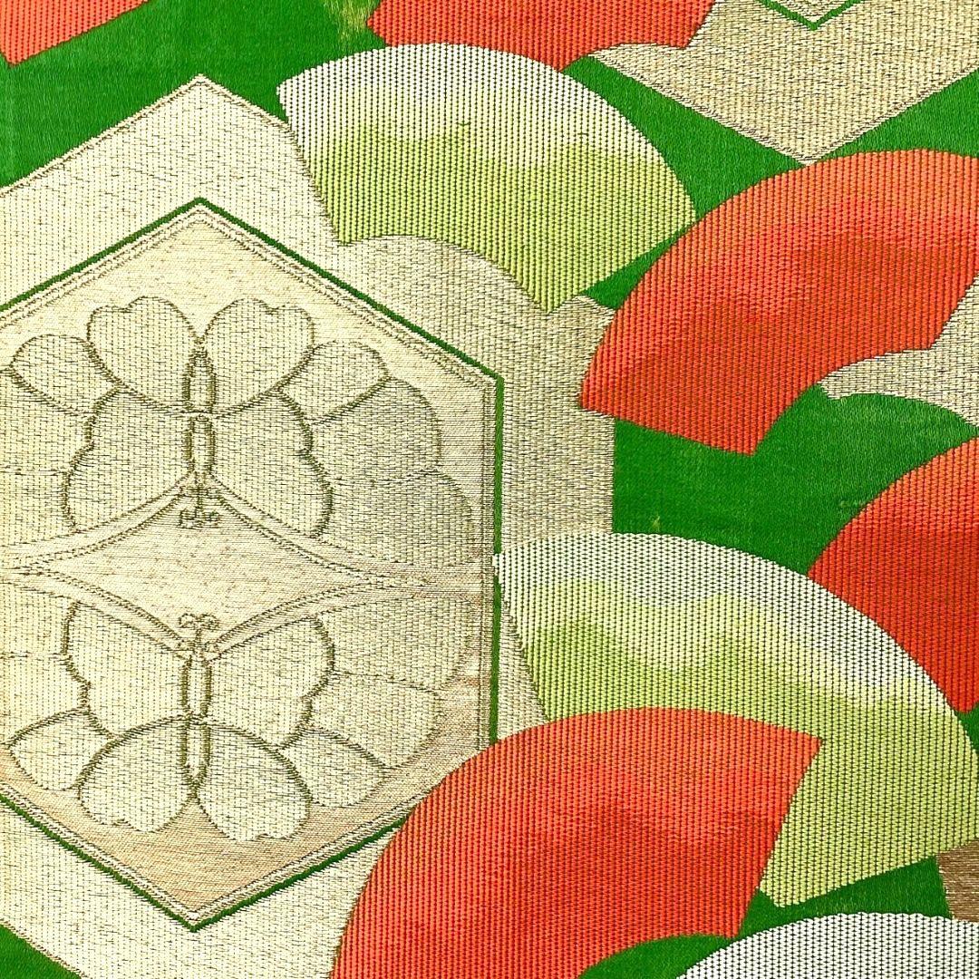 4285# Japanese Vintage Fukuro Obi Belt Kimono Fabric Silk Traditional Untailored　