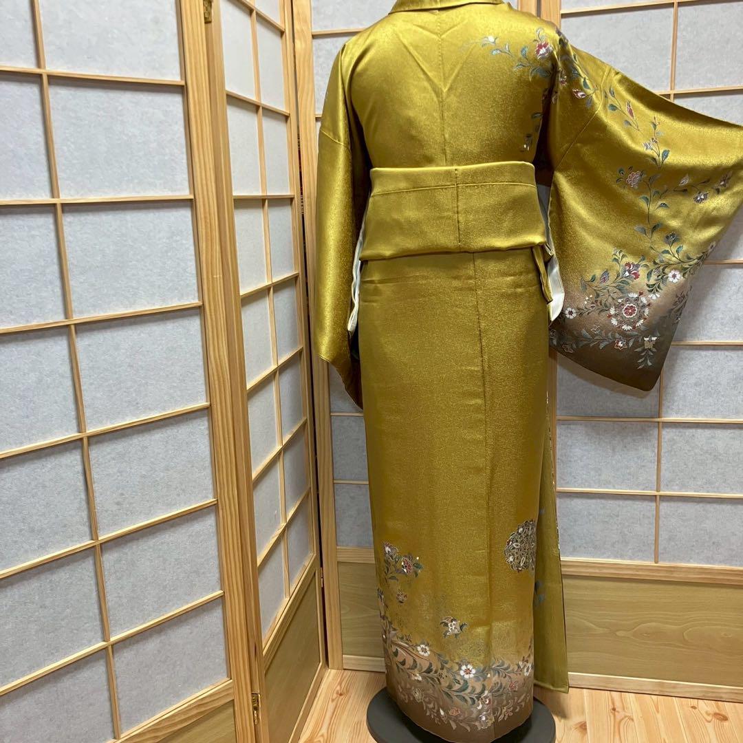 4433# Japanese Kimono Vintage Womens Silk Fabric Robe Kimono only sold