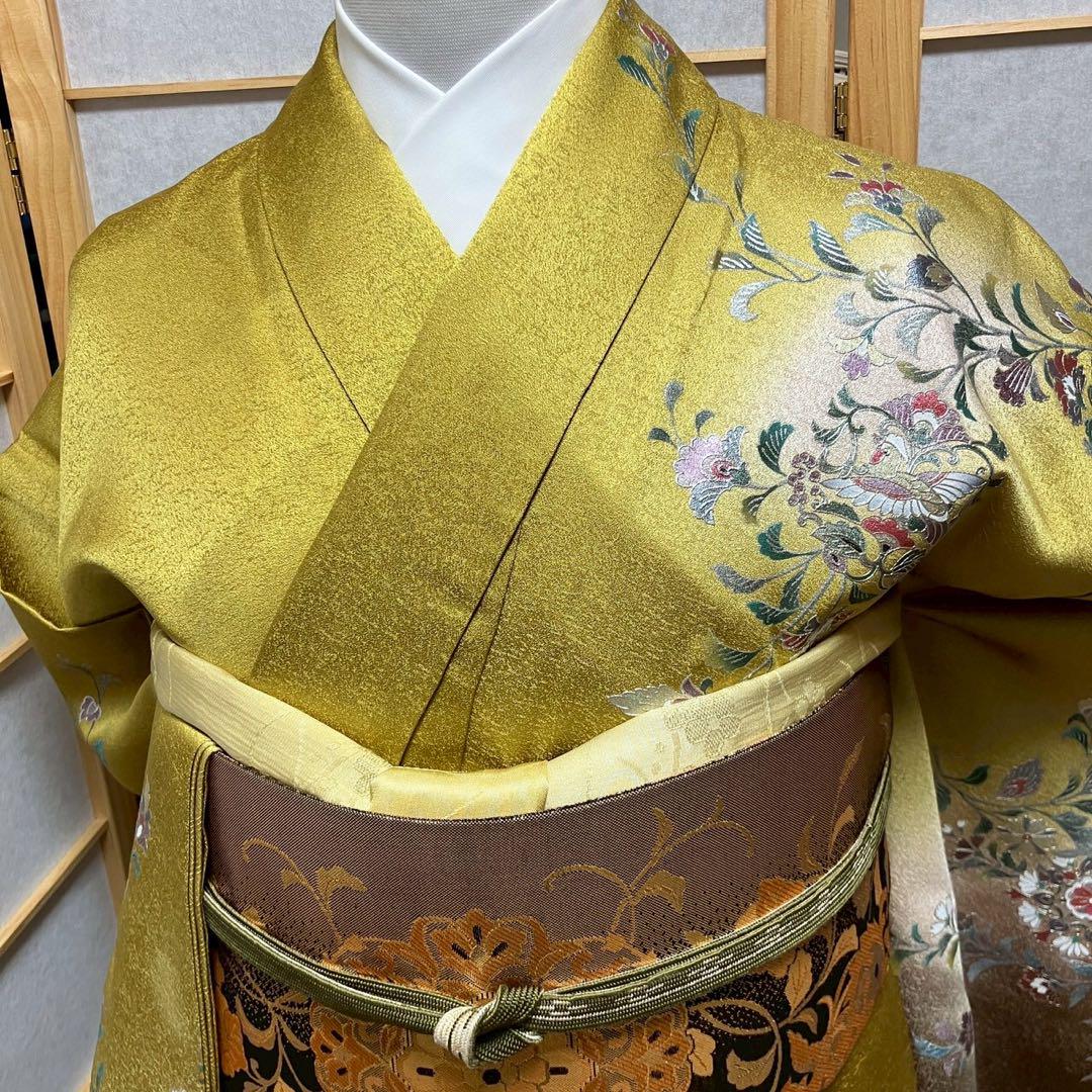 4433# Japanese Kimono Vintage Womens Silk Fabric Robe Kimono only sold