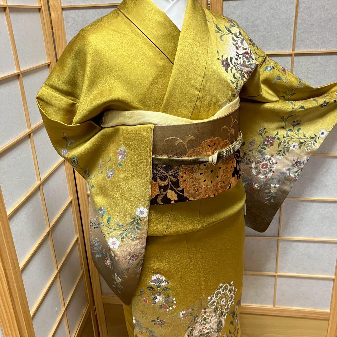 4433# Japanese Kimono Vintage Womens Silk Fabric Robe Kimono only sold