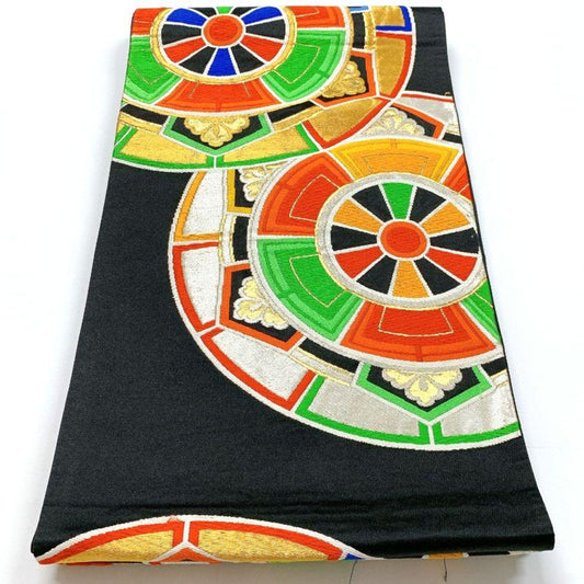 3305# Japanese Vintage Fukuro Obi Belt Kimono Fabric Silk Traditional Untailored