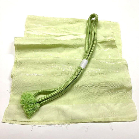 4580# Japanese Kimono Accessory Vintage Obiage and Obijime 2-piece Set Silk
