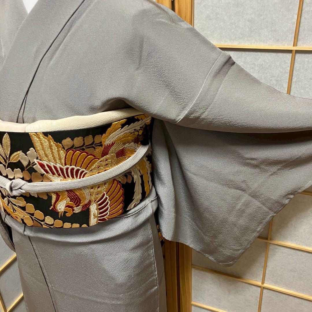 5798# Japanese Kimono Vintage Womens Silk Fabric Robe Kimono only sold Unused