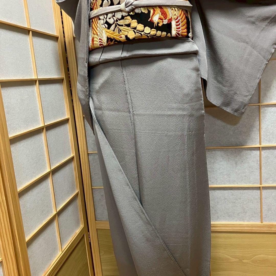 5798# Japanese Kimono Vintage Womens Silk Fabric Robe Kimono only sold Unused