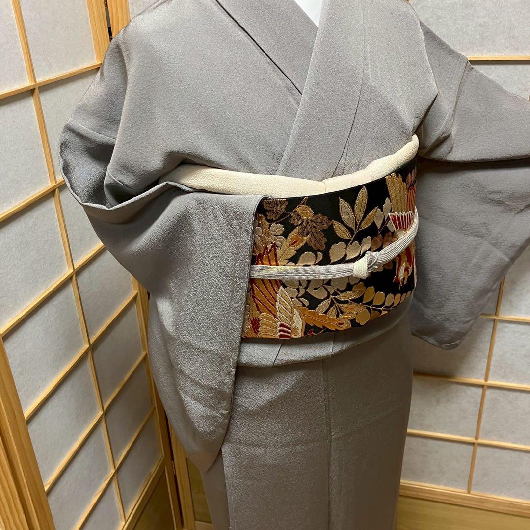 5798# Japanese Kimono Vintage Womens Silk Fabric Robe Kimono only sold Unused