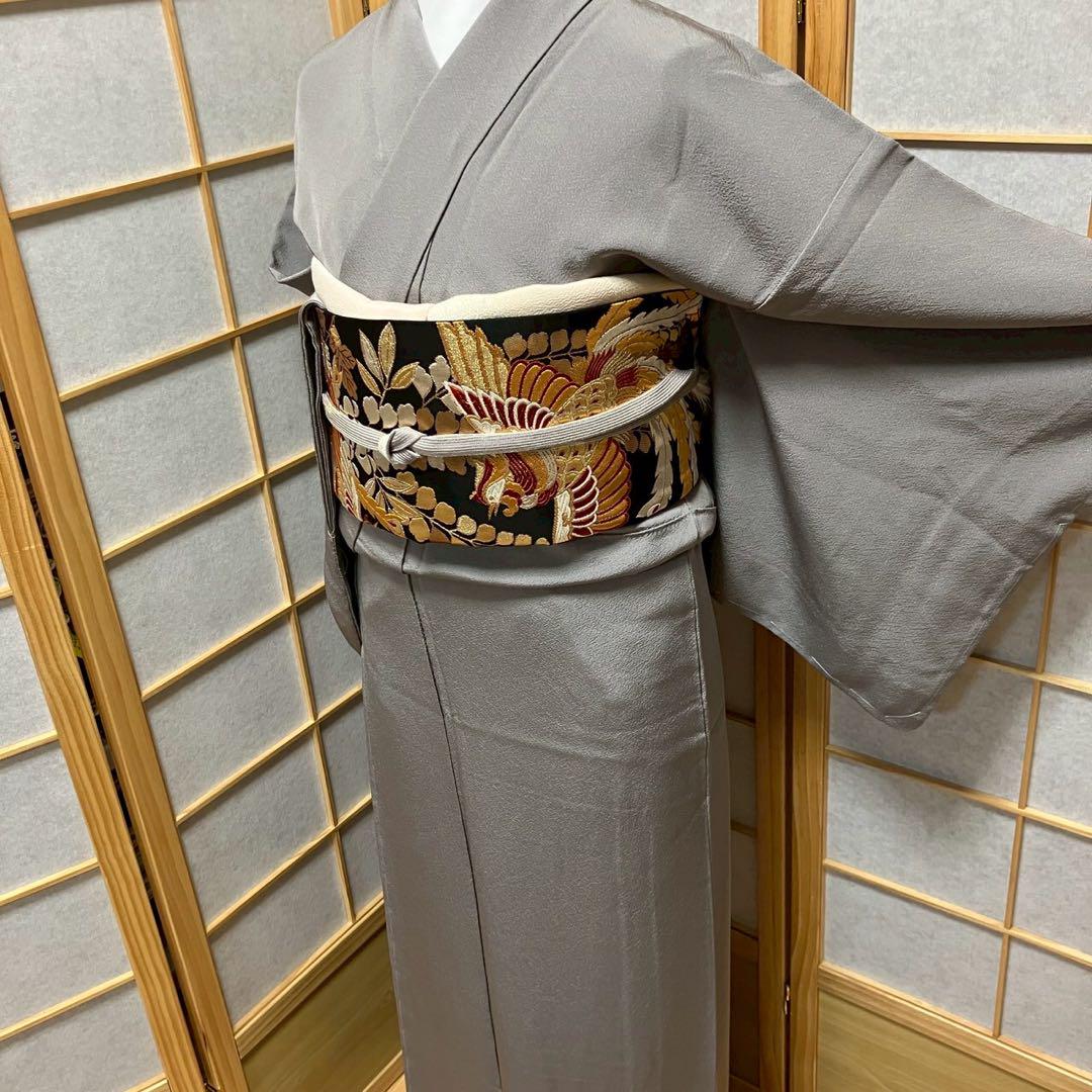 5798# Japanese Kimono Vintage Womens Silk Fabric Robe Kimono only sold Unused