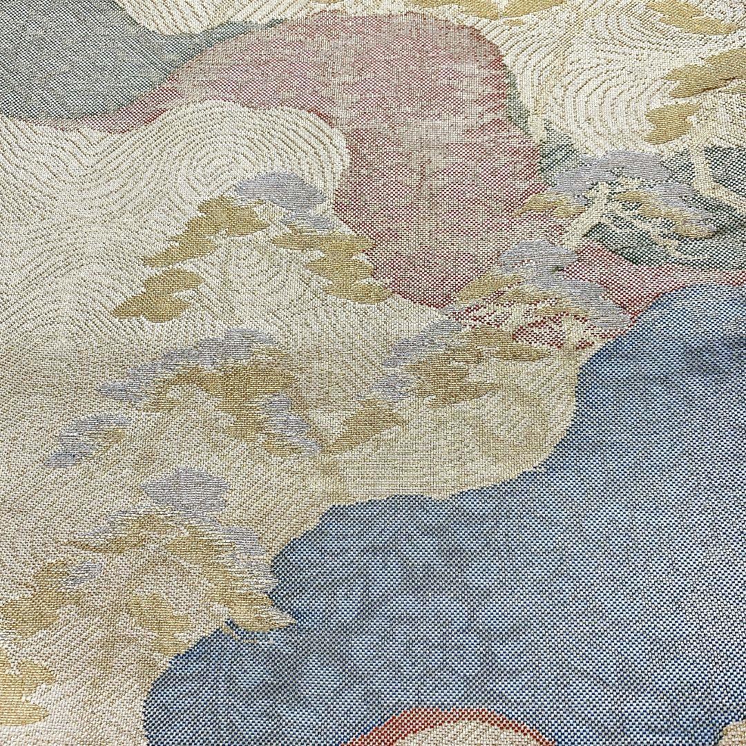 4475# Japanese Vintage Fukuro Obi Belt Kimono Fabric Silk Traditional Gold