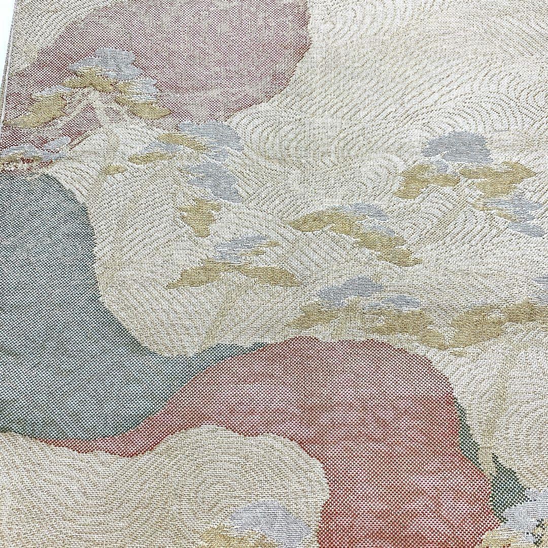 4475# Japanese Vintage Fukuro Obi Belt Kimono Fabric Silk Traditional Gold