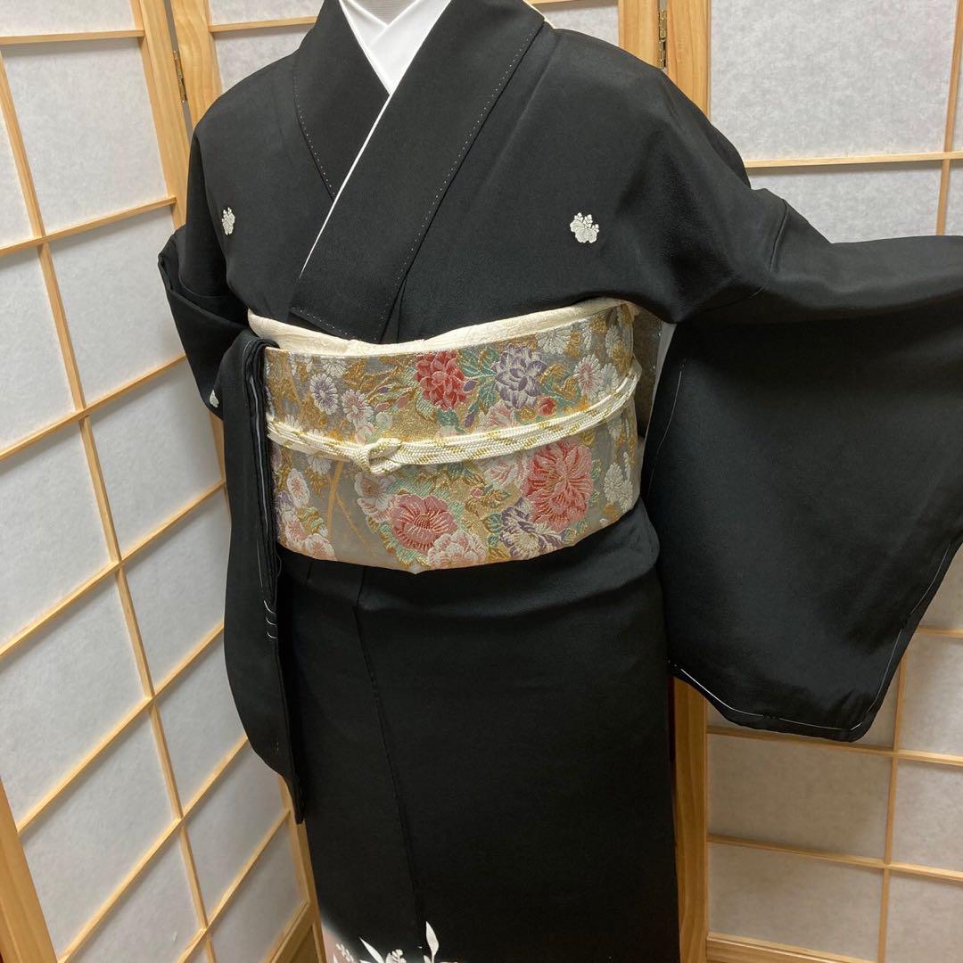 3116# Japanese Tomesode Kimono Vintage Womens Silk Fabric Robe Kimono only sold