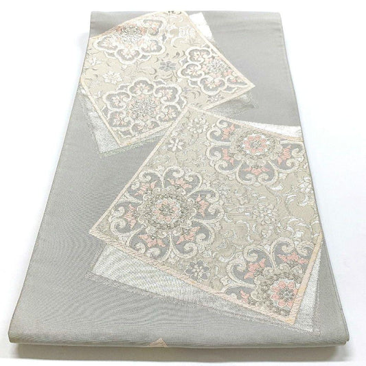 4501# Japanese Vintage Fukuro Obi Belt Kimono Fabric Silk Traditional Embroidery