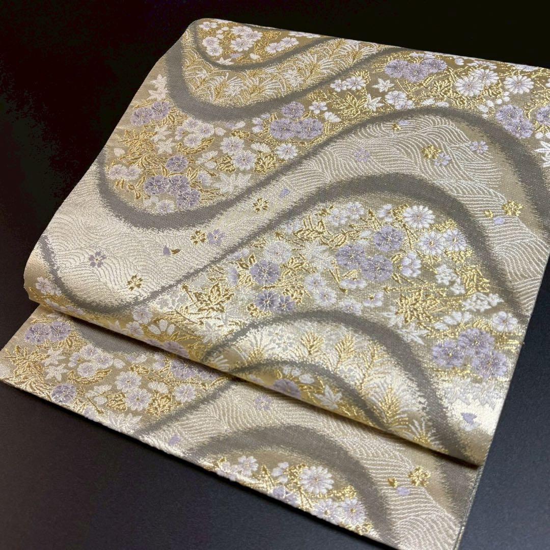 6166# Japanese Vintage Fukuro Obi Belt Kimono Fabric Silk Traditional