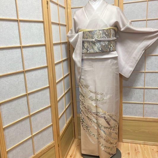 3910# Japanese Tomesode Kimono Vintage Womens Silk Fabric Robe Kimono only sold
