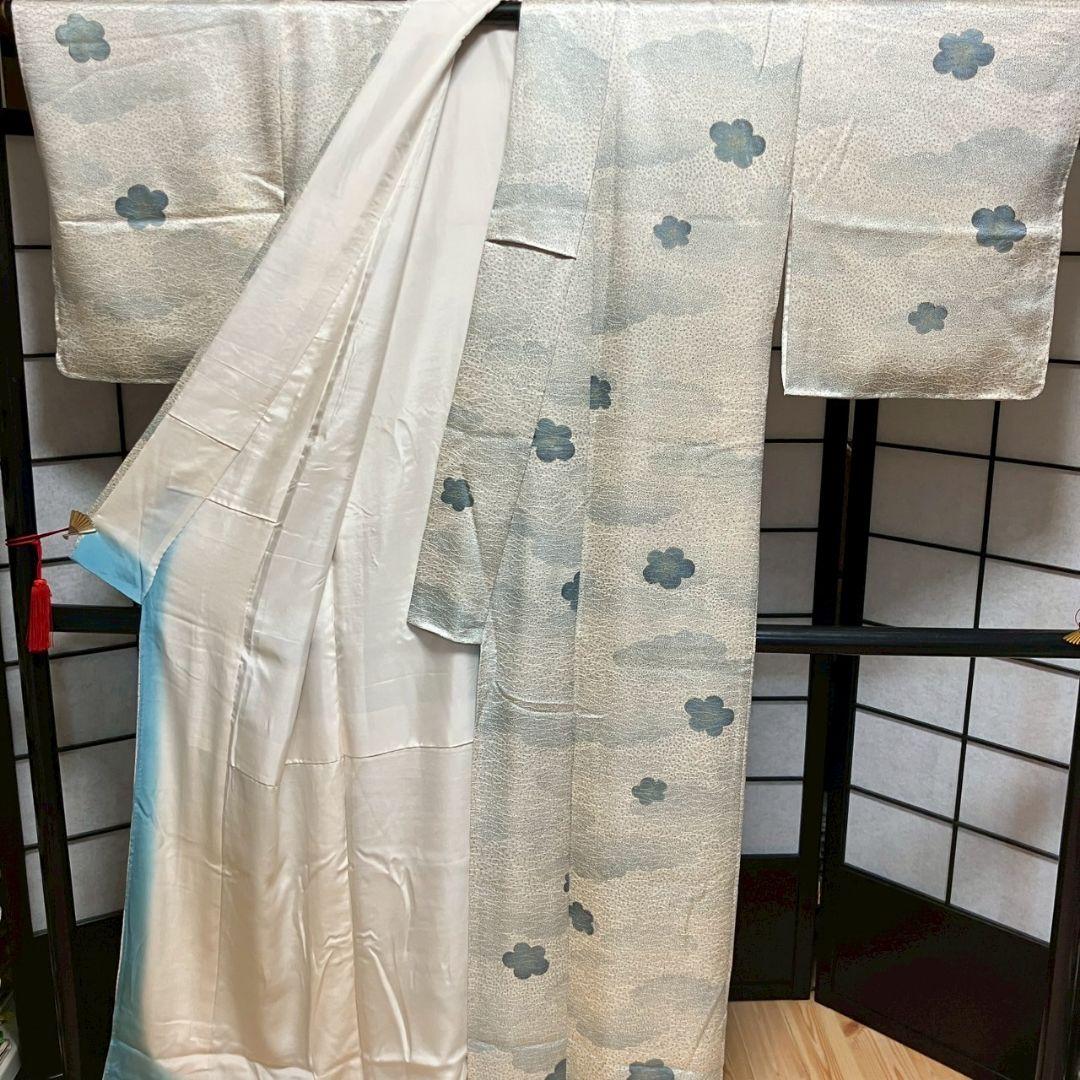 5168# Japanese Kimono Vintage Fabric Pure Silk Robe Women's Traditional