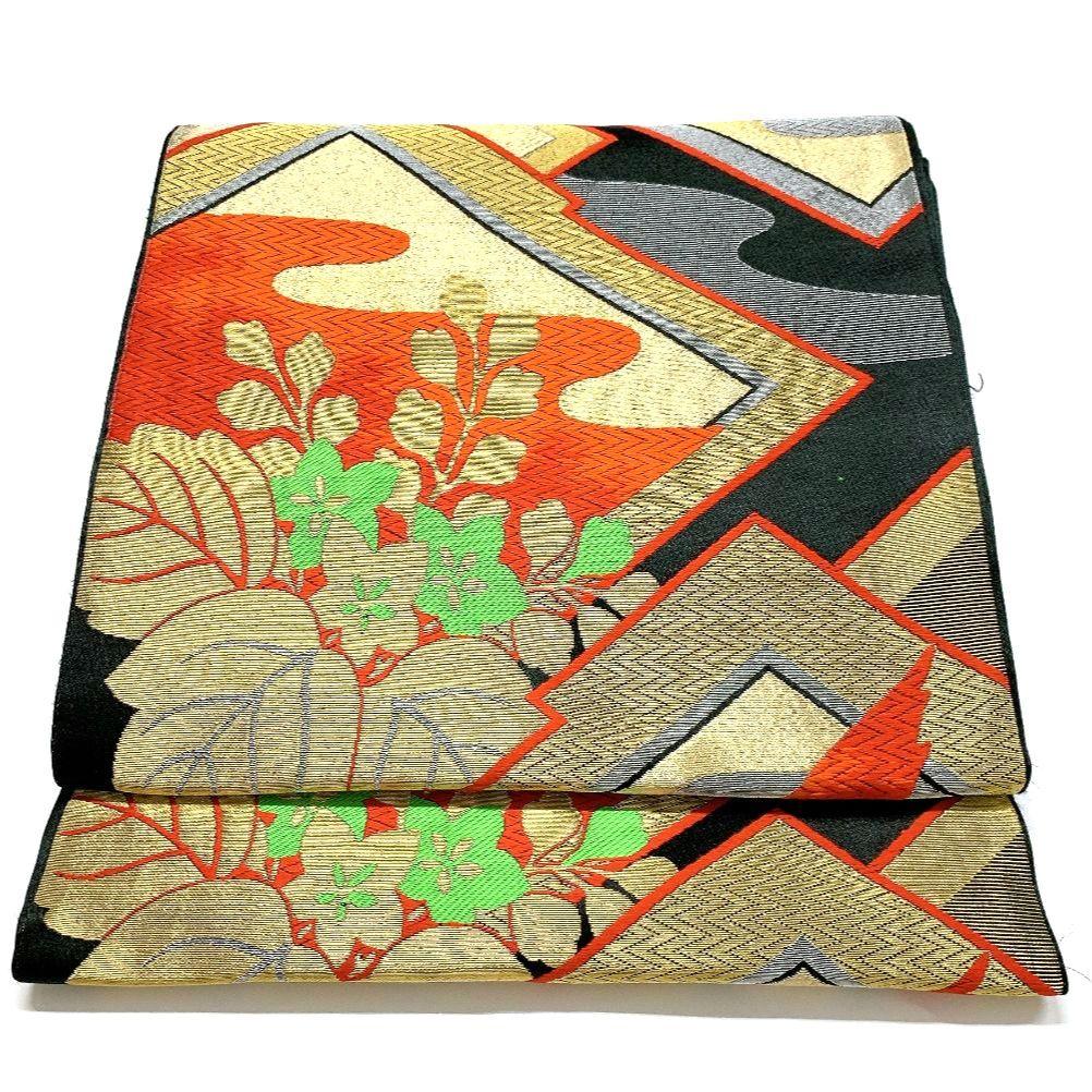 4502# Japanese Vintage Fukuro Obi Belt Kimono Fabric Silk Traditional Untailored