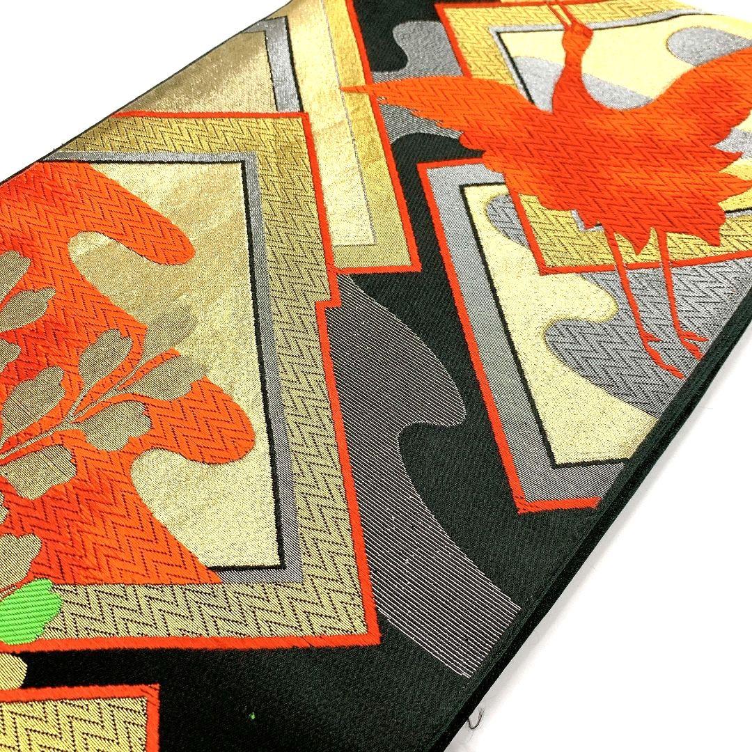 4502# Japanese Vintage Fukuro Obi Belt Kimono Fabric Silk Traditional Untailored