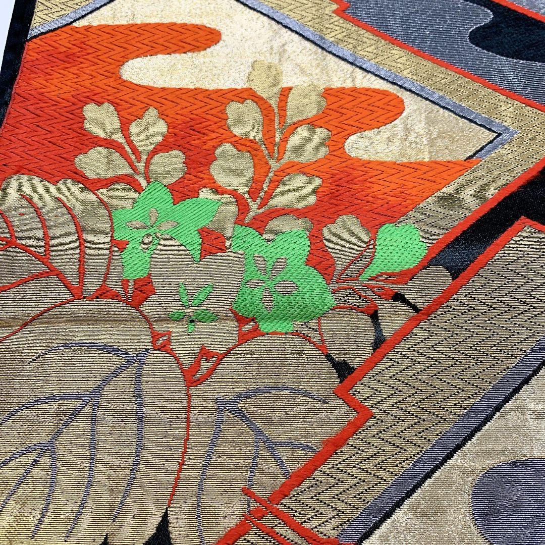 4502# Japanese Vintage Fukuro Obi Belt Kimono Fabric Silk Traditional Untailored