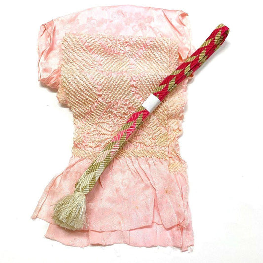 3874# Japanese Kimono Accessory Obiage and Obijime 2-piece Set Silk Shibori