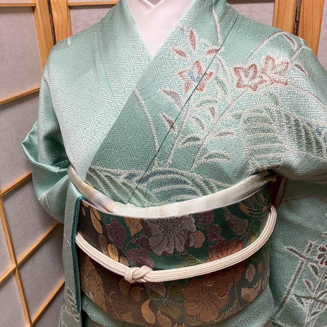 5458# Japanese Kimono Vintage Womens Silk Fabric Robe Kimono only sold Shibori