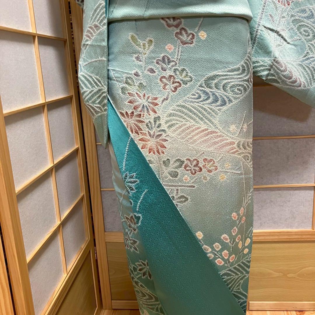 5458# Japanese Kimono Vintage Womens Silk Fabric Robe Kimono only sold Shibori
