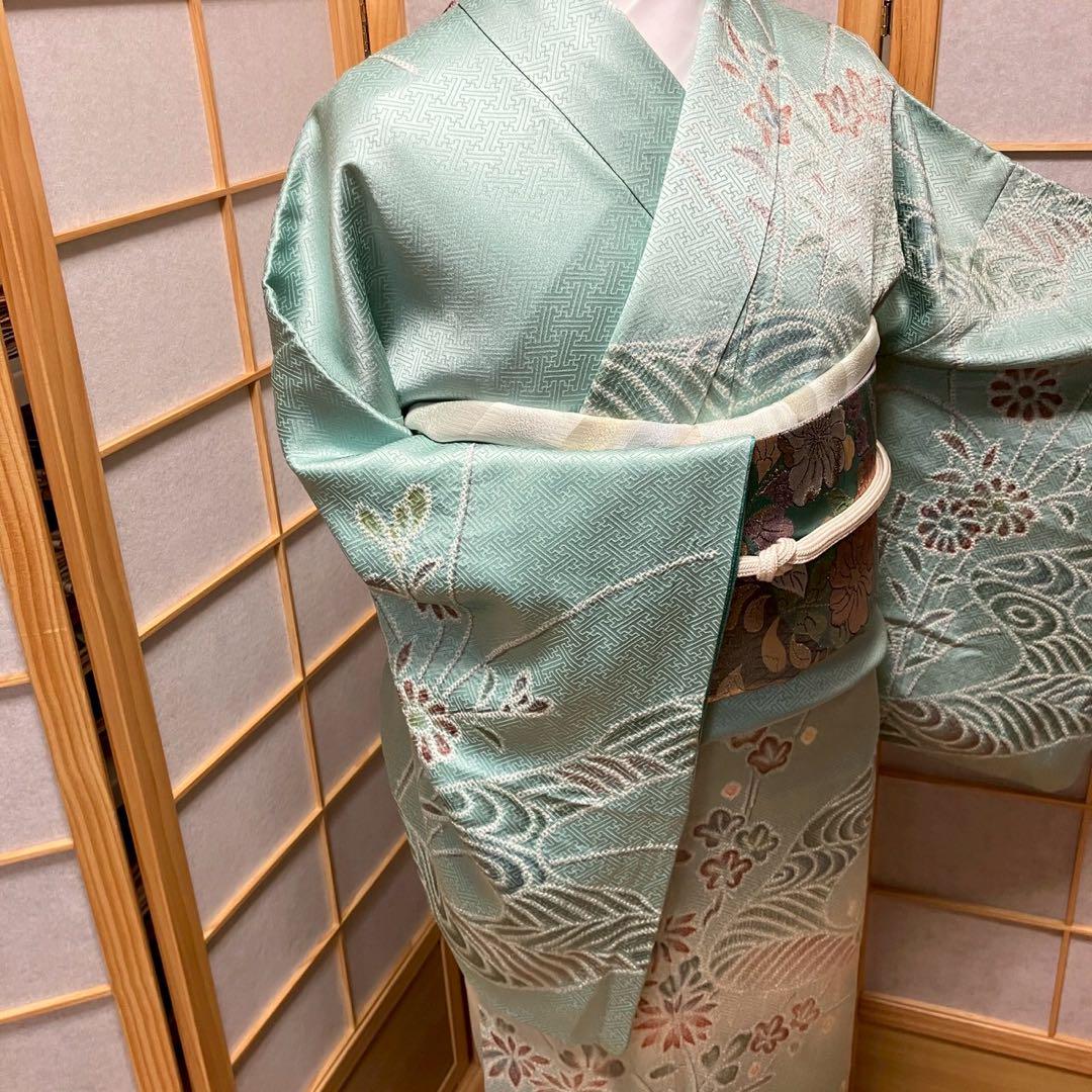 5458# Japanese Kimono Vintage Womens Silk Fabric Robe Kimono only sold Shibori