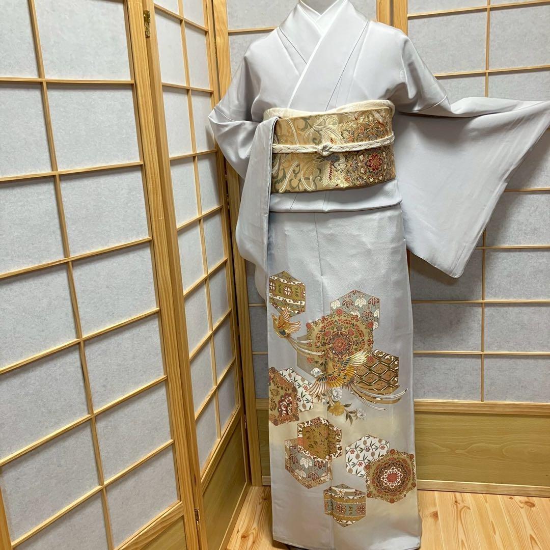 7215# Japanese Tomesode Kimono Vintage Womens Silk Fabric Robe Kimono only sold