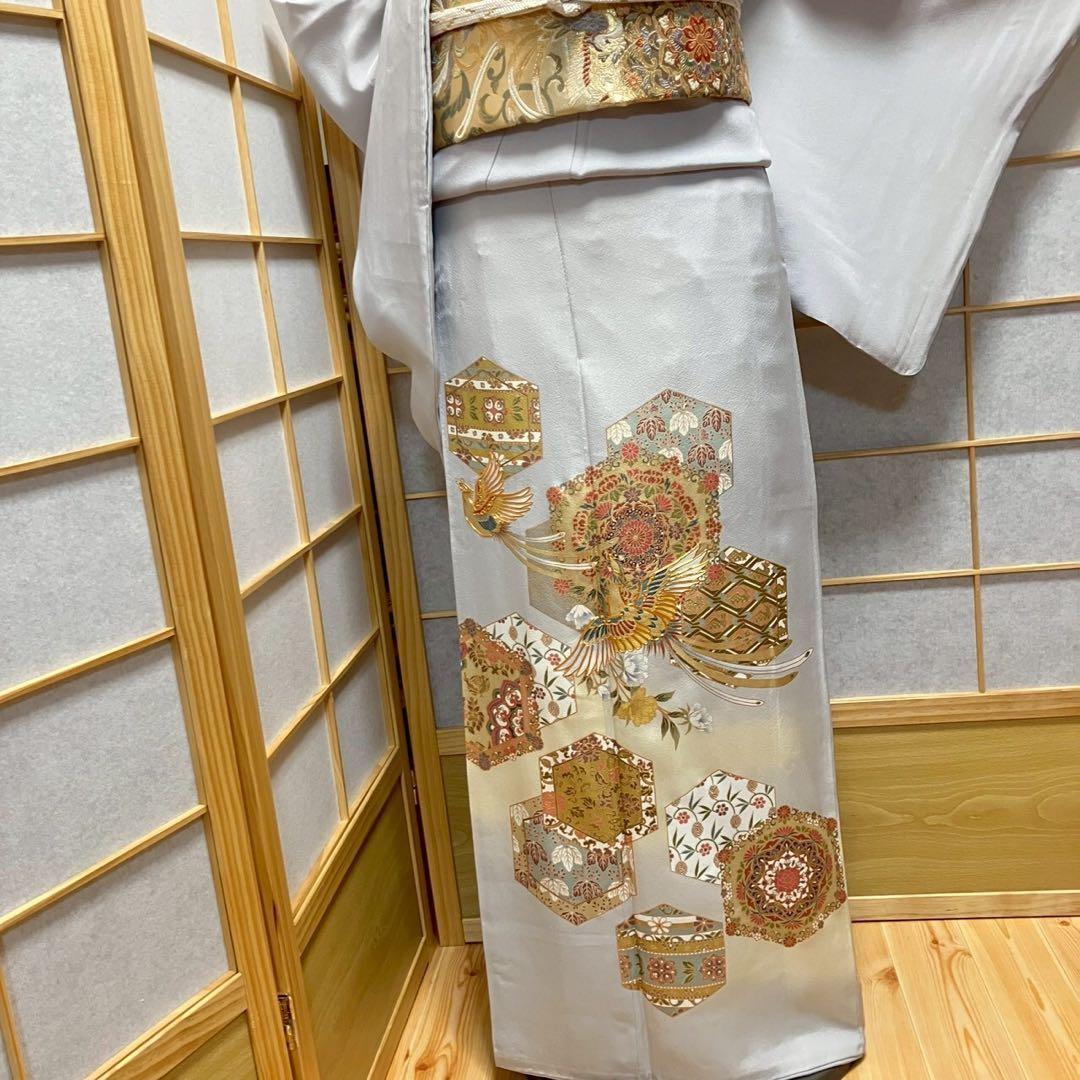 7215# Japanese Tomesode Kimono Vintage Womens Silk Fabric Robe Kimono only sold