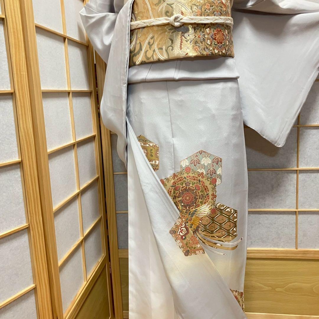 7215# Japanese Tomesode Kimono Vintage Womens Silk Fabric Robe Kimono only sold