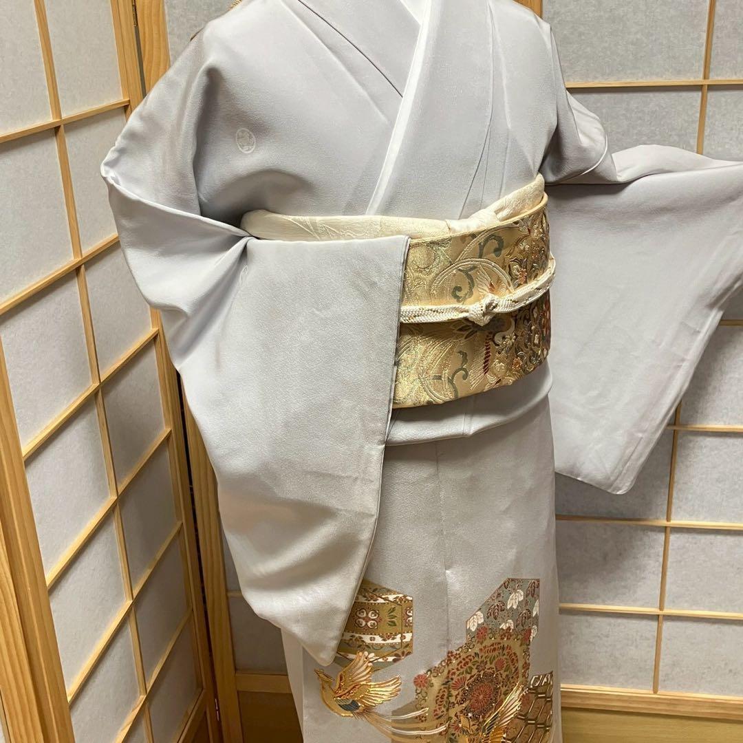 7215# Japanese Tomesode Kimono Vintage Womens Silk Fabric Robe Kimono only sold