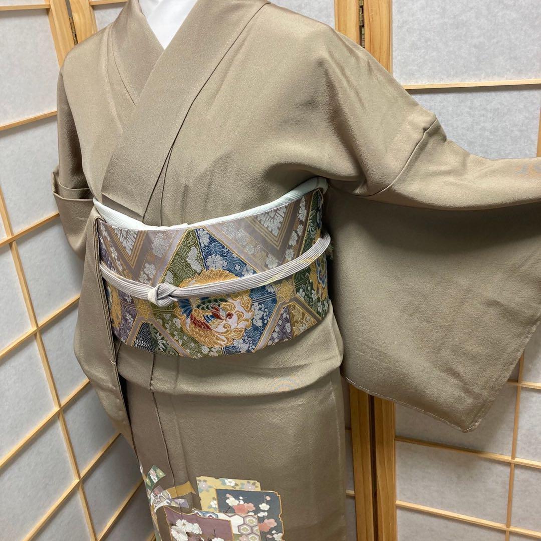 2904# Japanese Tomesode Kimono Vintage Womens Silk Fabric Robe Kimono only sold